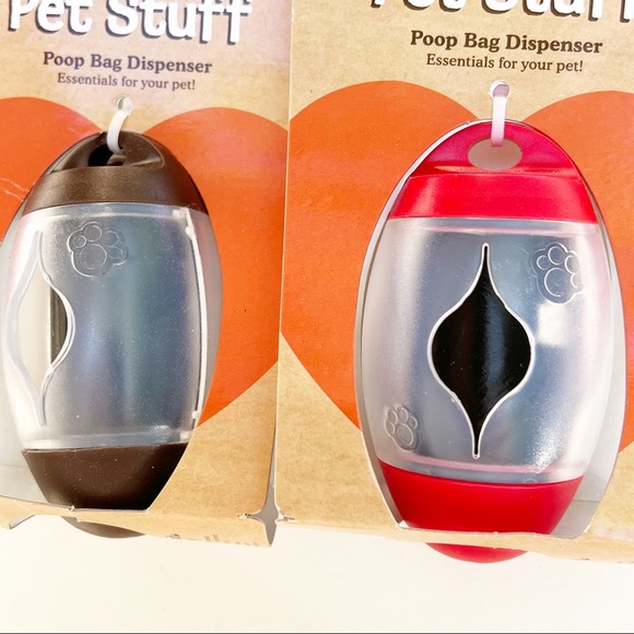 PET DOG Poop Bag Dispenser Clip on with bags CLEAN UP the easy way SET of 2 NEW - Picture 2 of 6